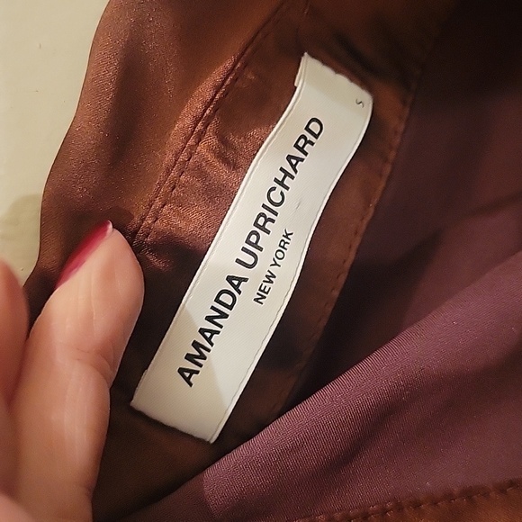 Amanda Uprichard Brown Sexy Silk Draped Dress NWOT Party Festive Holiday - Picture 3 of 13